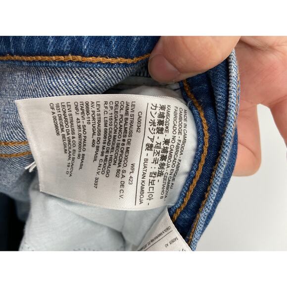 Levi's Wedgie Straight Leg Fit High Rise Denim Blue Jeans Size 24 - Picture 7 of 9